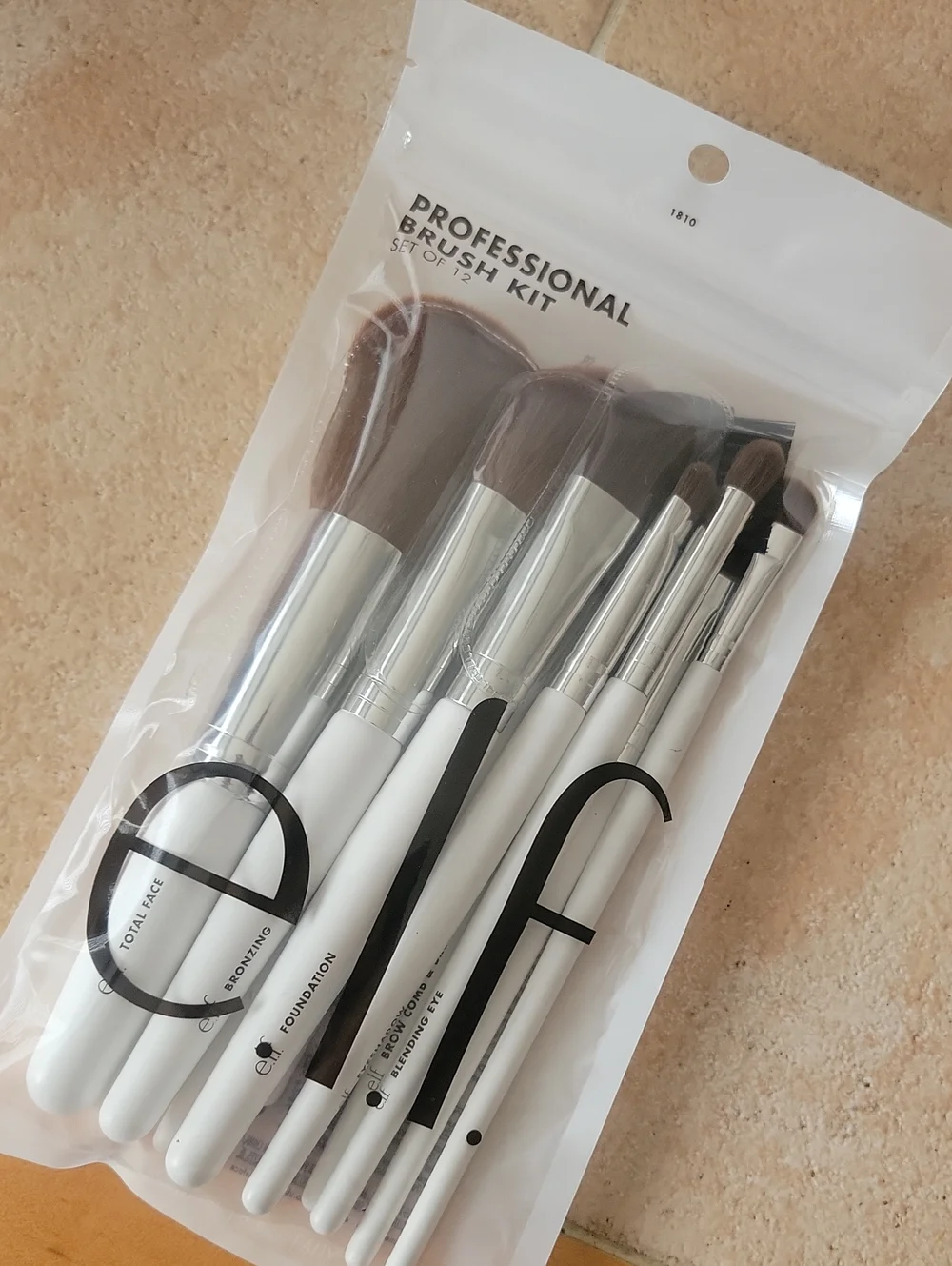 ELF White and Silver Professional Makeup Brush Set - 12 Piece